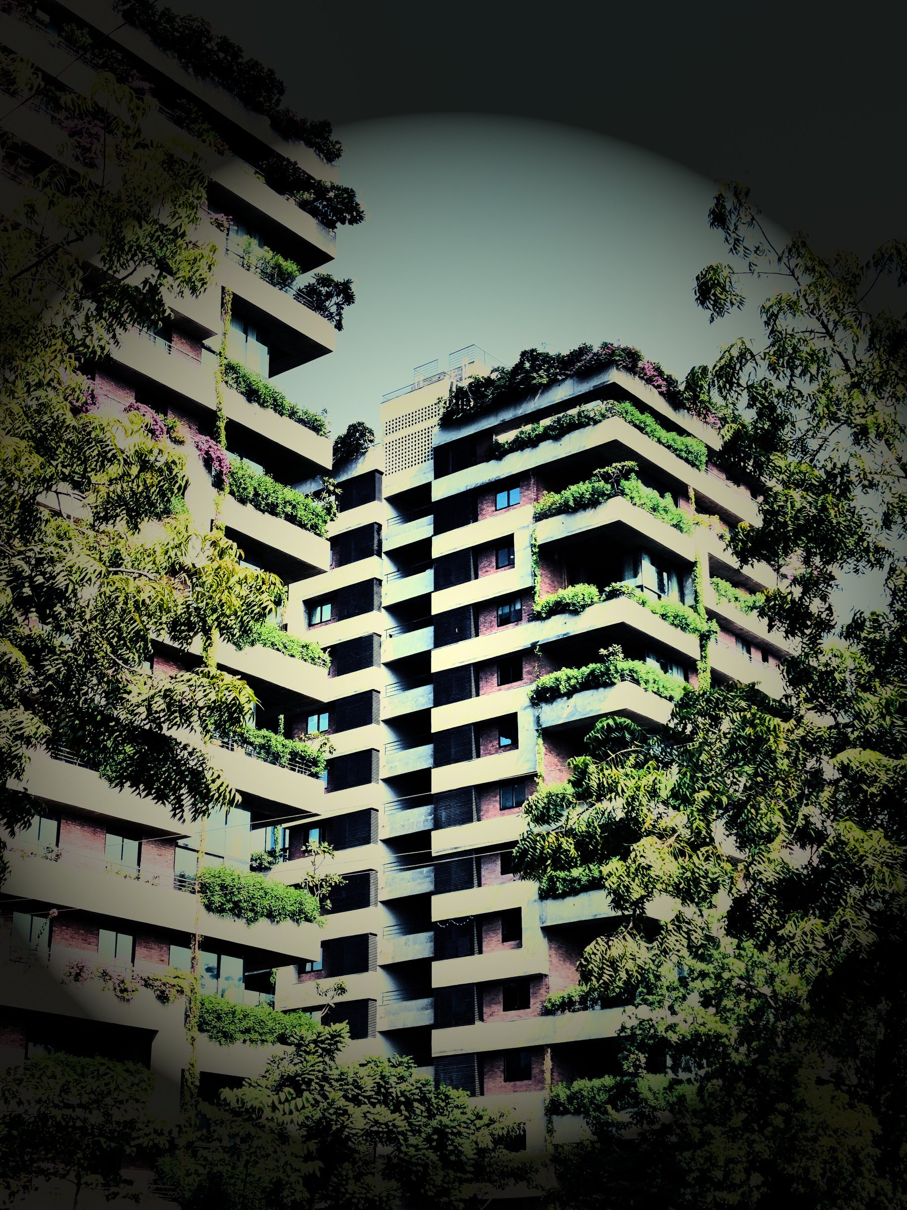 White Concrete Building Near Green Trees